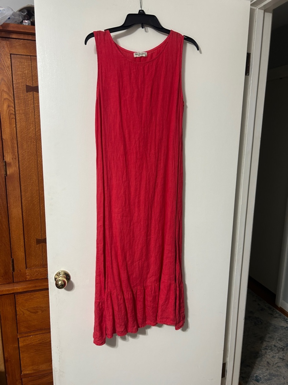 Linen Sleeveless Pink Maxi Dress - Lightweight Summer
